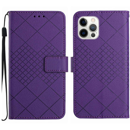 Rhombic Grid Texture Leather Phone Case
