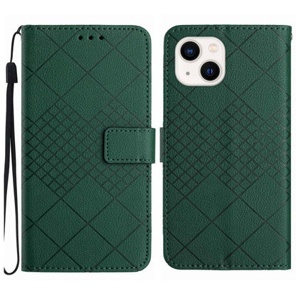 Rhombic Grid Texture Leather Phone Case
