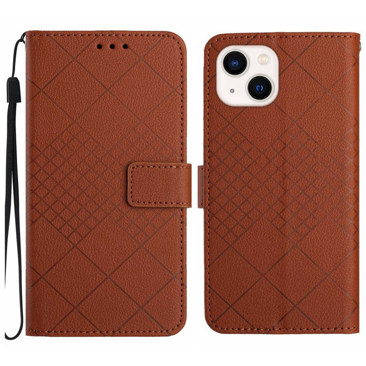Rhombic Grid Texture Leather Phone Case