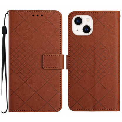 Rhombic Grid Texture Leather Phone Case