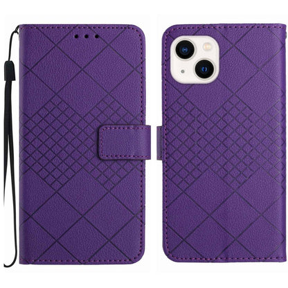 Rhombic Grid Texture Leather Phone Case