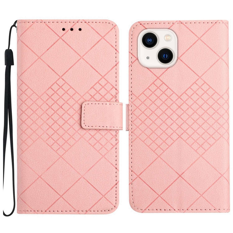 Rhombic Grid Texture Leather Phone Case