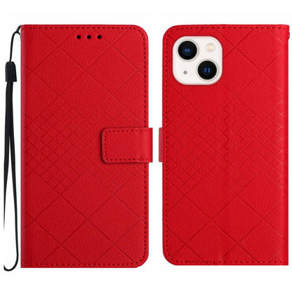 Rhombic Grid Texture Leather Phone Case