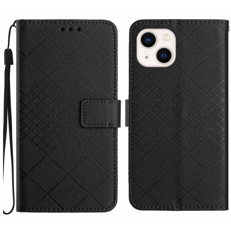 Rhombic Grid Texture Leather Phone Case