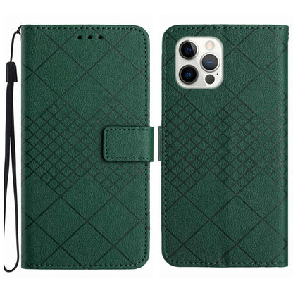 Rhombic Grid Texture Leather Phone Case
