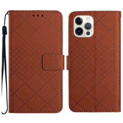 Rhombic Grid Texture Leather Phone Case
