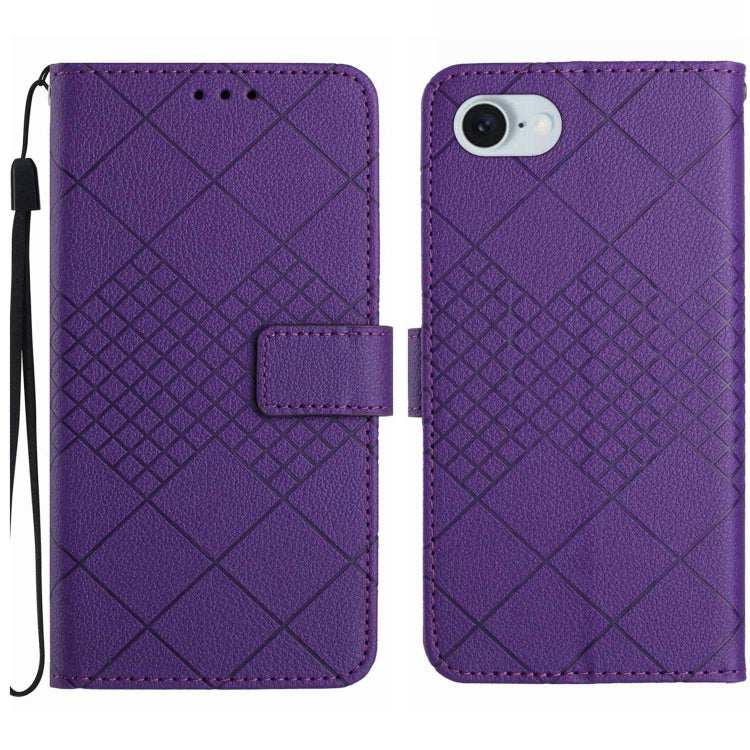 Rhombic Grid Texture Leather Phone Case