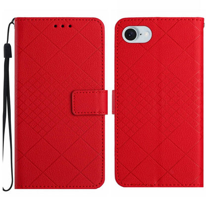 Rhombic Grid Texture Leather Phone Case