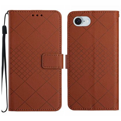 Rhombic Grid Texture Leather Phone Case