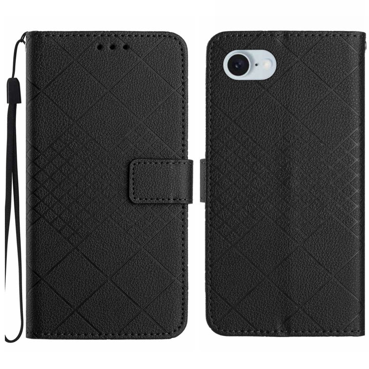 Rhombic Grid Texture Leather Phone Case