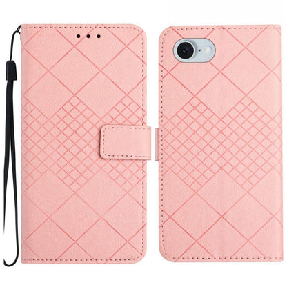 Rhombic Grid Texture Leather Phone Case
