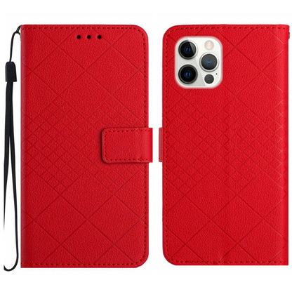Rhombic Grid Texture Leather Phone Case