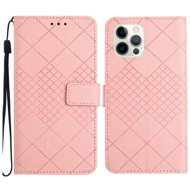 Rhombic Grid Texture Leather Phone Case