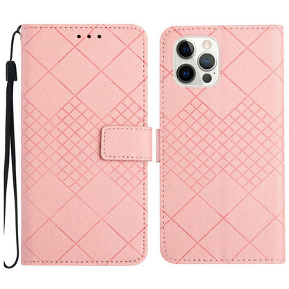 Rhombic Grid Texture Leather Phone Case