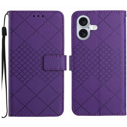Rhombic Grid Texture Leather Phone Case
