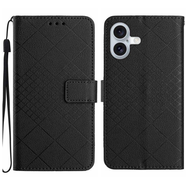 Rhombic Grid Texture Leather Phone Case