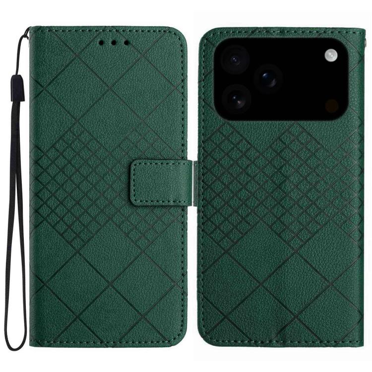 Rhombic Grid Texture Leather Phone Case