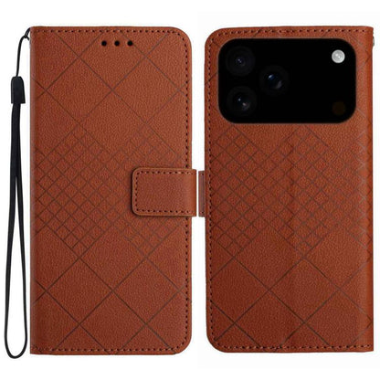 Rhombic Grid Texture Leather Phone Case