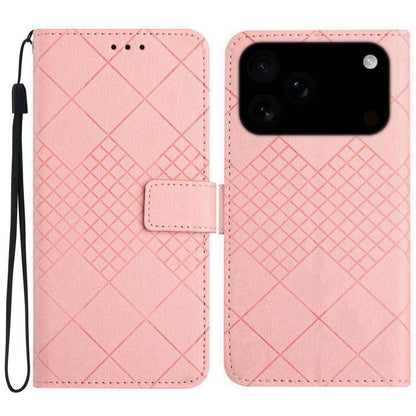 Rhombic Grid Texture Leather Phone Case