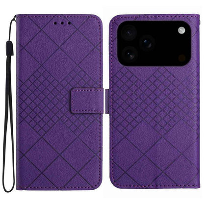 Rhombic Grid Texture Leather Phone Case