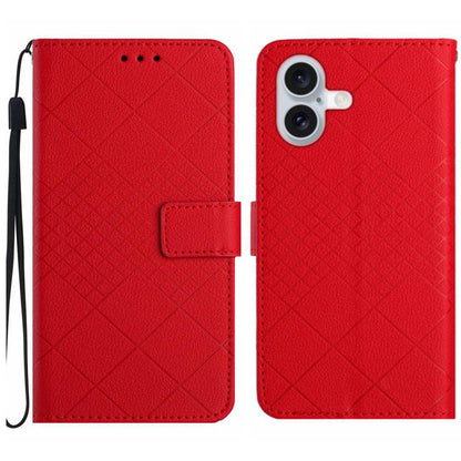 Rhombic Grid Texture Leather Phone Case