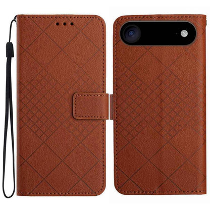 Rhombic Grid Texture Leather Phone Case