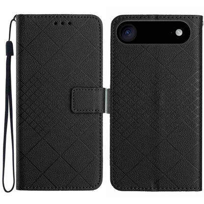 Rhombic Grid Texture Leather Phone Case
