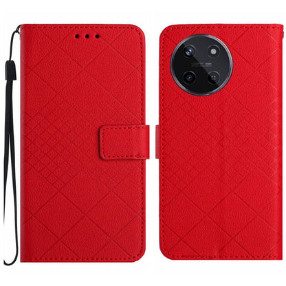 Rhombic Grid Texture Leather Phone Case, For Realme C63 5G, For Realme 12 5G Global, For Realme 12+ Global, For Realme 12 Pro/12 Pro+ Global, For Realme C67 4G, For Realme 11 4G Global, For Realme C53 / C51 / Narzo N53, For Realme 11 5G Global         ...