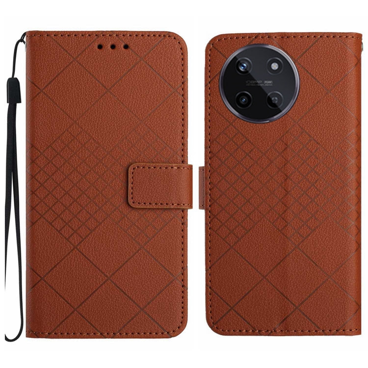 Rhombic Grid Texture Leather Phone Case, For Realme C63 5G, For Realme 12 5G Global, For Realme 12+ Global, For Realme 12 Pro/12 Pro+ Global, For Realme C67 4G, For Realme 11 4G Global, For Realme C53 / C51 / Narzo N53, For Realme 11 5G Global         ...