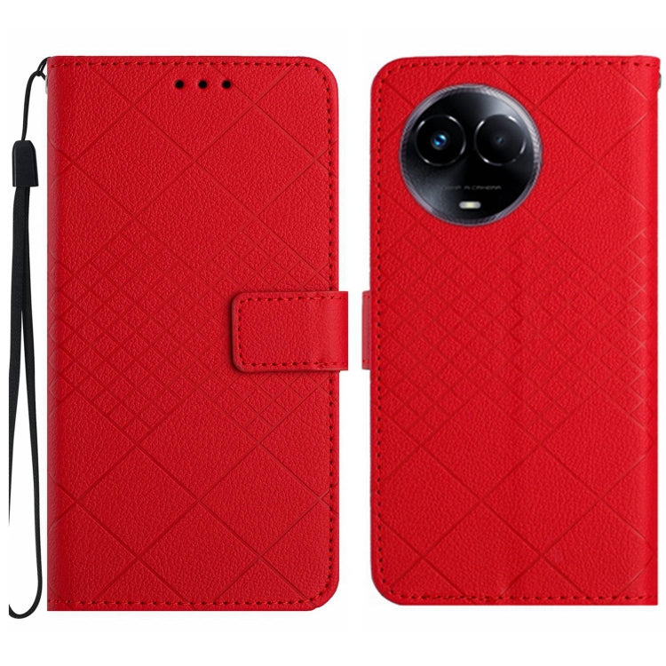 Rhombic Grid Texture Leather Phone Case, For Realme C63 5G, For Realme 12 5G Global, For Realme 12+ Global, For Realme 12 Pro/12 Pro+ Global, For Realme C67 4G, For Realme 11 4G Global, For Realme C53 / C51 / Narzo N53, For Realme 11 5G Global         ...