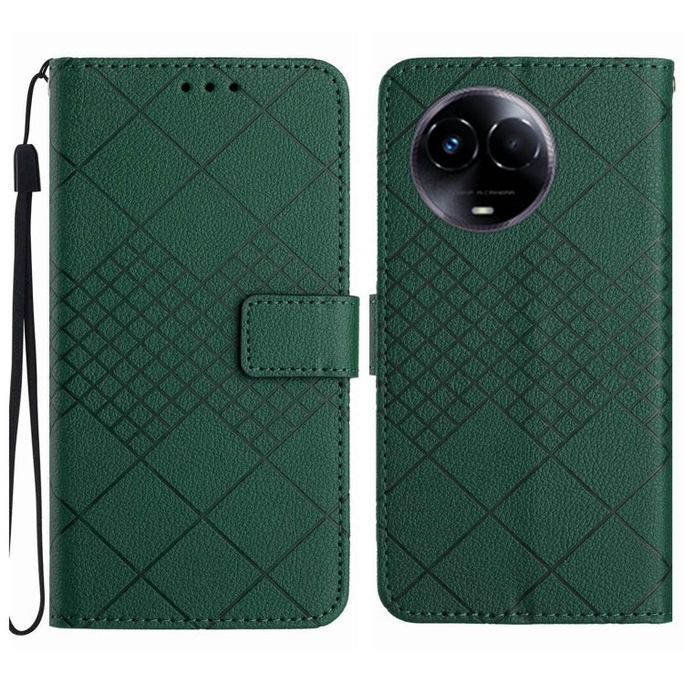 Rhombic Grid Texture Leather Phone Case, For Realme C63 5G, For Realme 12 5G Global, For Realme 12+ Global, For Realme 12 Pro/12 Pro+ Global, For Realme C67 4G, For Realme 11 4G Global, For Realme C53 / C51 / Narzo N53, For Realme 11 5G Global         ...