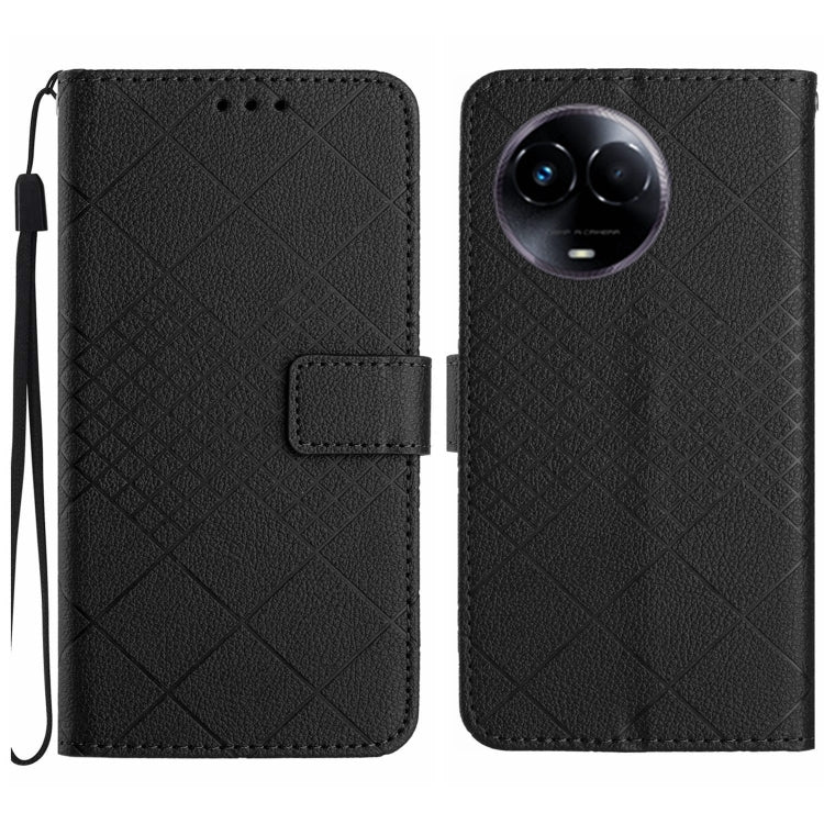 Rhombic Grid Texture Leather Phone Case, For Realme C63 5G, For Realme 12 5G Global, For Realme 12+ Global, For Realme 12 Pro/12 Pro+ Global, For Realme C67 4G, For Realme 11 4G Global, For Realme C53 / C51 / Narzo N53, For Realme 11 5G Global         ...