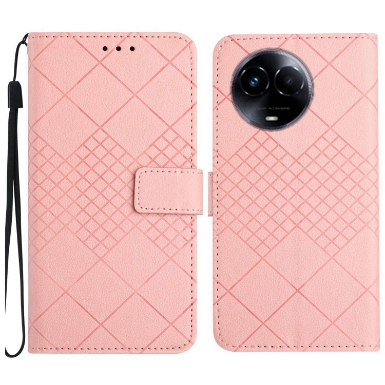 Rhombic Grid Texture Leather Phone Case, For Realme C63 5G, For Realme 12 5G Global, For Realme 12+ Global, For Realme 12 Pro/12 Pro+ Global, For Realme C67 4G, For Realme 11 4G Global, For Realme C53 / C51 / Narzo N53, For Realme 11 5G Global         ...
