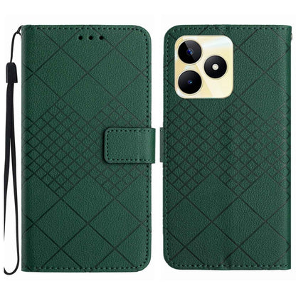 Rhombic Grid Texture Leather Phone Case, For Realme C63 5G, For Realme 12 5G Global, For Realme 12+ Global, For Realme 12 Pro/12 Pro+ Global, For Realme C67 4G, For Realme 11 4G Global, For Realme C53 / C51 / Narzo N53, For Realme 11 5G Global         ...