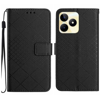 Rhombic Grid Texture Leather Phone Case, For Realme C63 5G, For Realme 12 5G Global, For Realme 12+ Global, For Realme 12 Pro/12 Pro+ Global, For Realme C67 4G, For Realme 11 4G Global, For Realme C53 / C51 / Narzo N53, For Realme 11 5G Global         ...