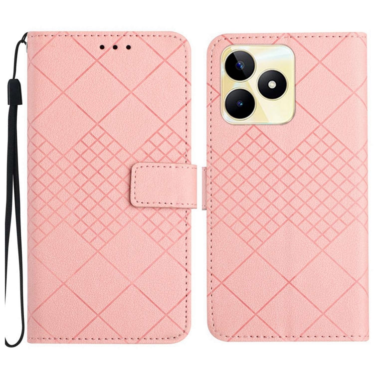 Rhombic Grid Texture Leather Phone Case, For Realme C63 5G, For Realme 12 5G Global, For Realme 12+ Global, For Realme 12 Pro/12 Pro+ Global, For Realme C67 4G, For Realme 11 4G Global, For Realme C53 / C51 / Narzo N53, For Realme 11 5G Global         ...