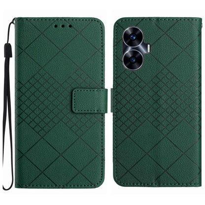 Rhombic Grid Texture Leather Phone Case, For Realme C63 5G, For Realme 12 5G Global, For Realme 12+ Global, For Realme 12 Pro/12 Pro+ Global, For Realme C67 4G, For Realme 11 4G Global, For Realme C53 / C51 / Narzo N53, For Realme 11 5G Global         ...