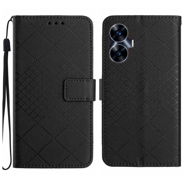 Rhombic Grid Texture Leather Phone Case, For Realme C63 5G, For Realme 12 5G Global, For Realme 12+ Global, For Realme 12 Pro/12 Pro+ Global, For Realme C67 4G, For Realme 11 4G Global, For Realme C53 / C51 / Narzo N53, For Realme 11 5G Global         ...