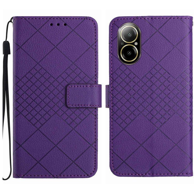 Rhombic Grid Texture Leather Phone Case, For Realme C63 5G, For Realme 12 5G Global, For Realme 12+ Global, For Realme 12 Pro/12 Pro+ Global, For Realme C67 4G, For Realme 11 4G Global, For Realme C53 / C51 / Narzo N53, For Realme 11 5G Global         ...