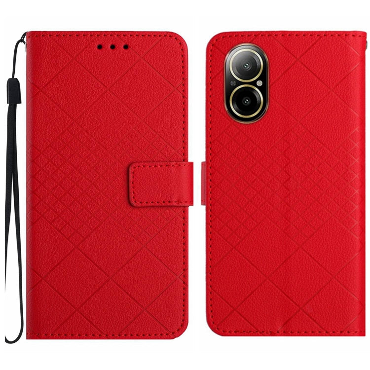 Rhombic Grid Texture Leather Phone Case, For Realme C63 5G, For Realme 12 5G Global, For Realme 12+ Global, For Realme 12 Pro/12 Pro+ Global, For Realme C67 4G, For Realme 11 4G Global, For Realme C53 / C51 / Narzo N53, For Realme 11 5G Global         ...