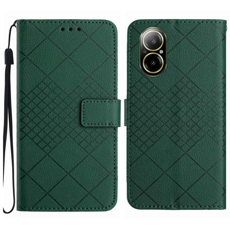 Rhombic Grid Texture Leather Phone Case, For Realme C63 5G, For Realme 12 5G Global, For Realme 12+ Global, For Realme 12 Pro/12 Pro+ Global, For Realme C67 4G, For Realme 11 4G Global, For Realme C53 / C51 / Narzo N53, For Realme 11 5G Global         ...
