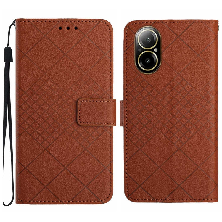 Rhombic Grid Texture Leather Phone Case, For Realme C63 5G, For Realme 12 5G Global, For Realme 12+ Global, For Realme 12 Pro/12 Pro+ Global, For Realme C67 4G, For Realme 11 4G Global, For Realme C53 / C51 / Narzo N53, For Realme 11 5G Global         ...