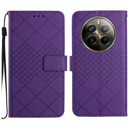 Rhombic Grid Texture Leather Phone Case, For Realme C63 5G, For Realme 12 5G Global, For Realme 12+ Global, For Realme 12 Pro/12 Pro+ Global, For Realme C67 4G, For Realme 11 4G Global, For Realme C53 / C51 / Narzo N53, For Realme 11 5G Global         ...
