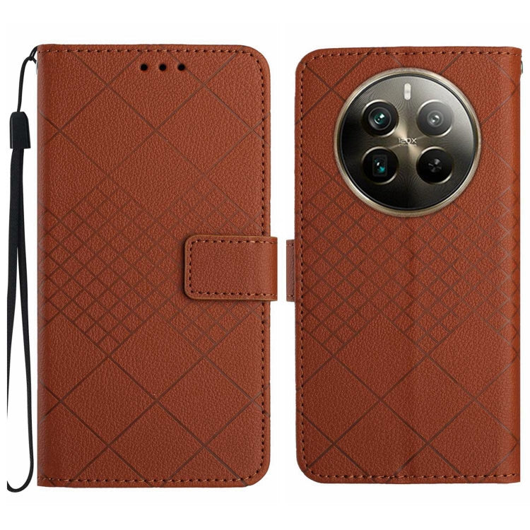 Rhombic Grid Texture Leather Phone Case, For Realme C63 5G, For Realme 12 5G Global, For Realme 12+ Global, For Realme 12 Pro/12 Pro+ Global, For Realme C67 4G, For Realme 11 4G Global, For Realme C53 / C51 / Narzo N53, For Realme 11 5G Global         ...