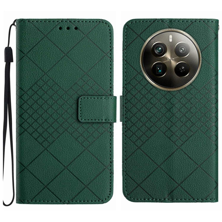 Rhombic Grid Texture Leather Phone Case, For Realme C63 5G, For Realme 12 5G Global, For Realme 12+ Global, For Realme 12 Pro/12 Pro+ Global, For Realme C67 4G, For Realme 11 4G Global, For Realme C53 / C51 / Narzo N53, For Realme 11 5G Global         ...