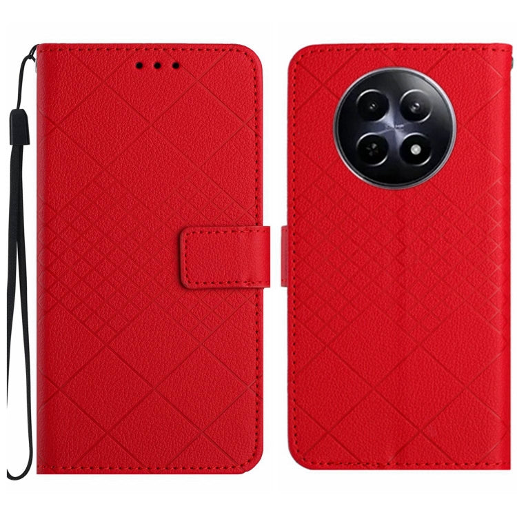 Rhombic Grid Texture Leather Phone Case, For Realme C63 5G, For Realme 12 5G Global, For Realme 12+ Global, For Realme 12 Pro/12 Pro+ Global, For Realme C67 4G, For Realme 11 4G Global, For Realme C53 / C51 / Narzo N53, For Realme 11 5G Global         ...