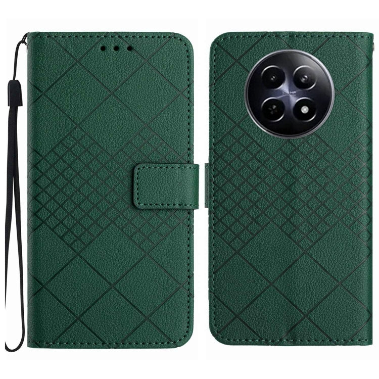 Rhombic Grid Texture Leather Phone Case, For Realme C63 5G, For Realme 12 5G Global, For Realme 12+ Global, For Realme 12 Pro/12 Pro+ Global, For Realme C67 4G, For Realme 11 4G Global, For Realme C53 / C51 / Narzo N53, For Realme 11 5G Global         ...