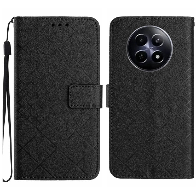 Rhombic Grid Texture Leather Phone Case, For Realme C63 5G, For Realme 12 5G Global, For Realme 12+ Global, For Realme 12 Pro/12 Pro+ Global, For Realme C67 4G, For Realme 11 4G Global, For Realme C53 / C51 / Narzo N53, For Realme 11 5G Global         ...