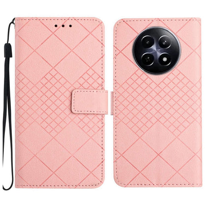 Rhombic Grid Texture Leather Phone Case, For Realme C63 5G, For Realme 12 5G Global, For Realme 12+ Global, For Realme 12 Pro/12 Pro+ Global, For Realme C67 4G, For Realme 11 4G Global, For Realme C53 / C51 / Narzo N53, For Realme 11 5G Global         ...