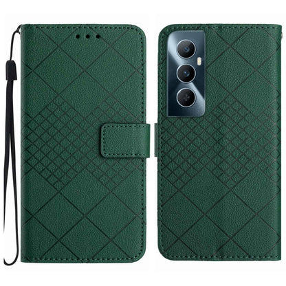 Rhombic Grid Texture Leather Phone Case, For Realme C63 5G, For Realme 12 5G Global, For Realme 12+ Global, For Realme 12 Pro/12 Pro+ Global, For Realme C67 4G, For Realme 11 4G Global, For Realme C53 / C51 / Narzo N53, For Realme 11 5G Global         ...